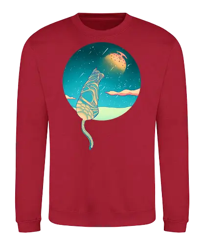 Moons of Orion - orion, moon, stars, cat, katze, sterne - Sweatshirt