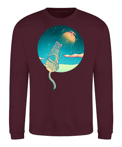 Moons of Orion - orion, moon, stars, cat, katze, sterne - Sweatshirt