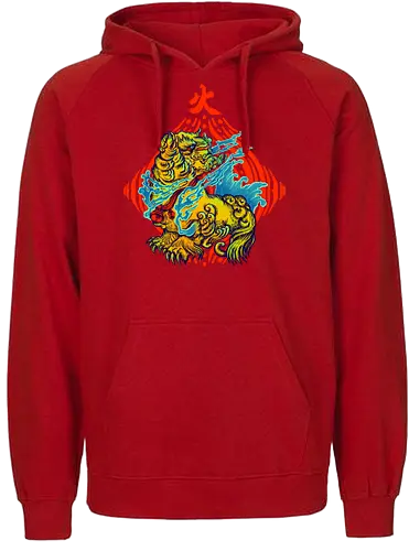 Fire Heart - lion, löwe, Wappen, magic, witchcraft, chinese - Fairtrade Hoodie