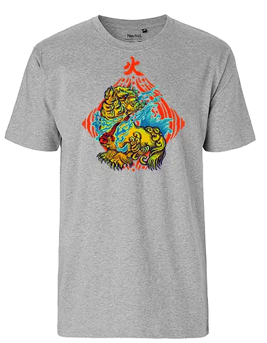 Fire Heart - lion, löwe, Wappen, magic, witchcraft, chinese - Fairtrade T-Shirt