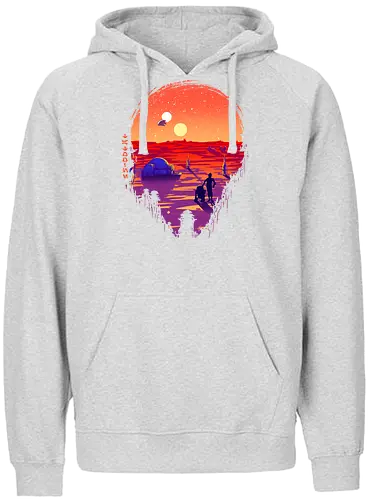 A Planet Far Far Away - space opera, space, silhouette - Fairtrade Hoodie