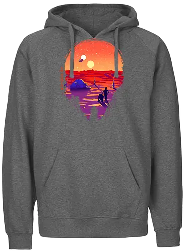 A Planet Far Far Away - space opera, space, silhouette - Fairtrade Hoodie