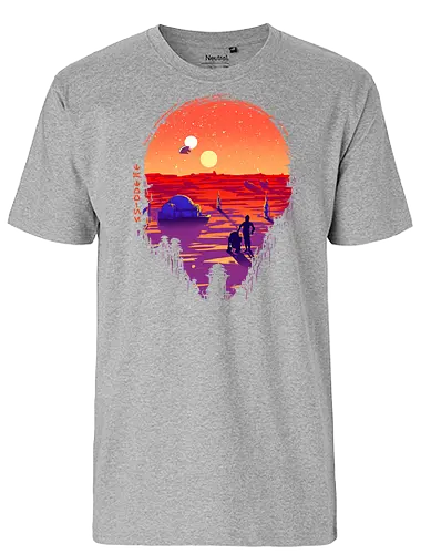 A Planet Far Far Away - space opera, space, silhouette - Fairtrade T-Shirt