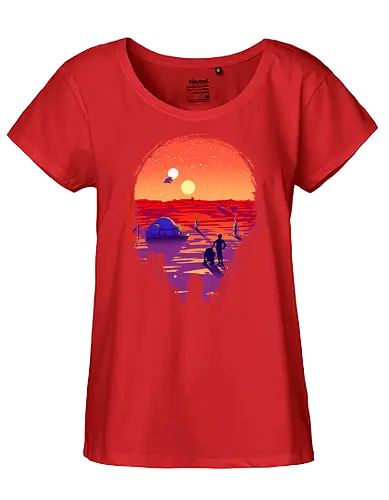 A Planet Far Far Away - space opera, space, silhouette - Fairtrade Girl Shirt
