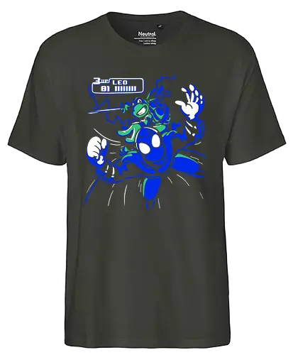 Turtle in Time Leo - comic, turtle, leonardo - Fairtrade T-Shirt