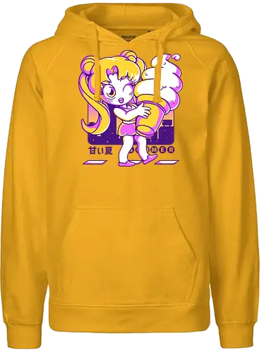 Sweet Summer - sailor, moon, summer, Magical Girl, icecrm - Fairtrade Hoodie