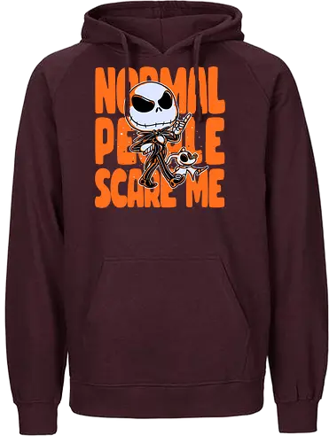 Normal People Scare Me - nightmare, jack, skeleton, christmas - Fairtrade Hoodie