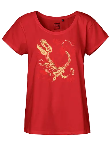 Jurassic Rex - dino, dinosaur, skelett, skeleton, fossil - Fairtrade Girl Shirt