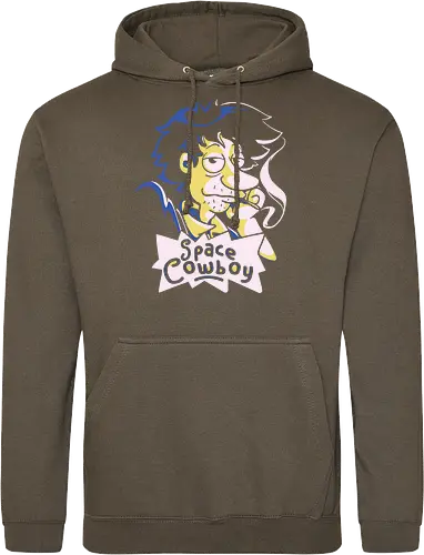 Stu Spiegel - space cowboy, bounty hunter, cowboy, anime, mashup, cartoon - Standard Hoodie