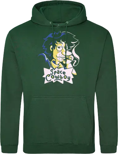 Stu Spiegel - space cowboy, bounty hunter, cowboy, anime, mashup, cartoon - Standard Hoodie