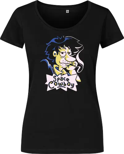Stu Spiegel - space cowboy, bounty hunter, cowboy, anime, mashup, cartoon - Damen T-Shirt