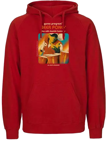 Beer Pong Simulator - gaming, Beer Pong, retro, fun, 80s, 70s, catridge, amiga - Fairtrade Hoodie