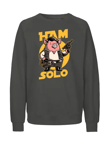Space Captain Pig Smuggler - space opera, pig, wordplay, ham - Fairtrade Sweatshirt