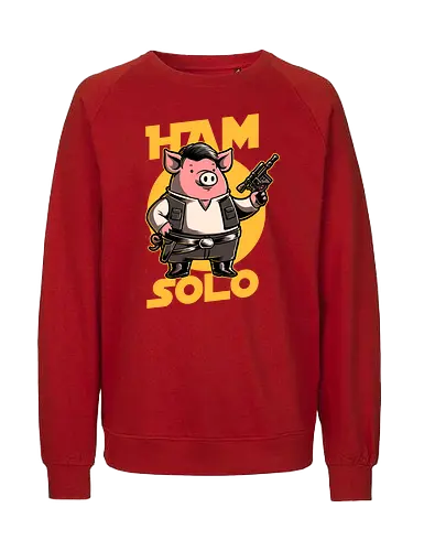 Space Captain Pig Smuggler - space opera, pig, wordplay, ham - Fairtrade Sweatshirt