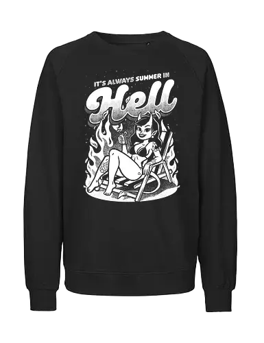 Summer Pinup Devil (White Version) - summer, sommer, devil, hölle, hell, holidays - Fairtrade Sweatshirt