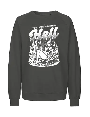 Summer Pinup Devil (White Version) - summer, sommer, devil, hölle, hell, holidays - Fairtrade Sweatshirt