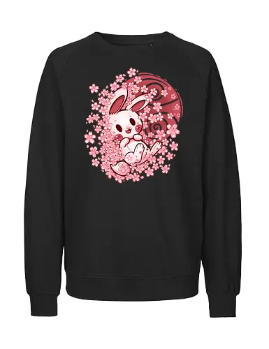 Spring Blossom Bunny - bunny, kaninchen, spring, hanami, sakura, kirschblüte - Fairtrade Sweatshirt