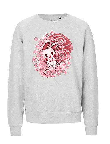 Spring Blossom Bunny - bunny, kaninchen, spring, hanami, sakura, kirschblüte - Fairtrade Sweatshirt