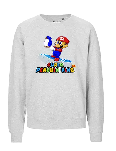 Super Penguin King - mario, penguin, 64, retro, gaming - Fairtrade Sweatshirt