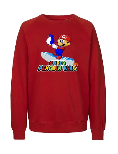 Super Penguin King - mario, penguin, 64, retro, gaming - Fairtrade Sweatshirt