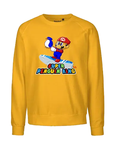 Super Penguin King - mario, penguin, 64, retro, gaming - Fairtrade Sweatshirt