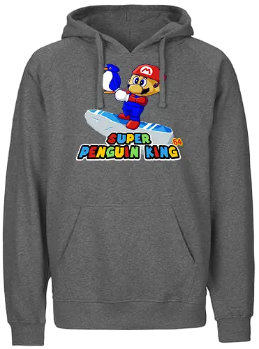 Super Penguin King - mario, penguin, 64, retro, gaming - Fairtrade Hoodie