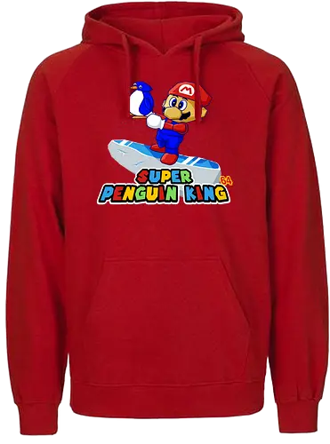 Super Penguin King - mario, penguin, 64, retro, gaming - Fairtrade Hoodie