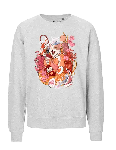 Fortune Ramen - fortune, luck, ramen, yokai, cat, katze - Fairtrade Sweatshirt