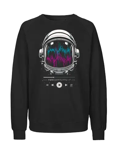 Soundtrack Neon Astronaut - Space, Helmet, Music - Fairtrade Sweatshirt