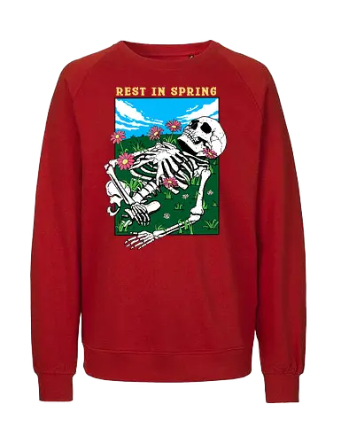 Rest in Spring - spring, frühling, allergy, allergie, skeleton, skelett - Fairtrade Sweatshirt
