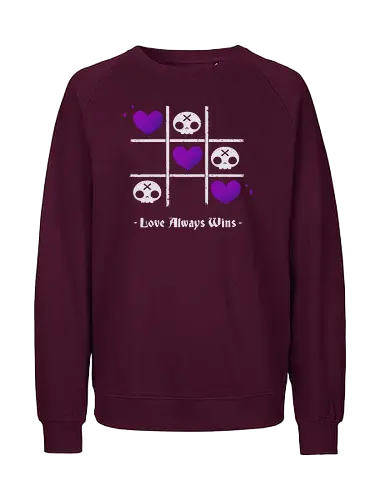 Love Always Wins Creepy Cute Skull - Tic-Tac-Toe - Fairtrade Sweatshirt