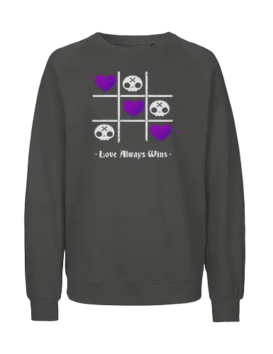 Love Always Wins Creepy Cute Skull - Tic-Tac-Toe - Fairtrade Sweatshirt