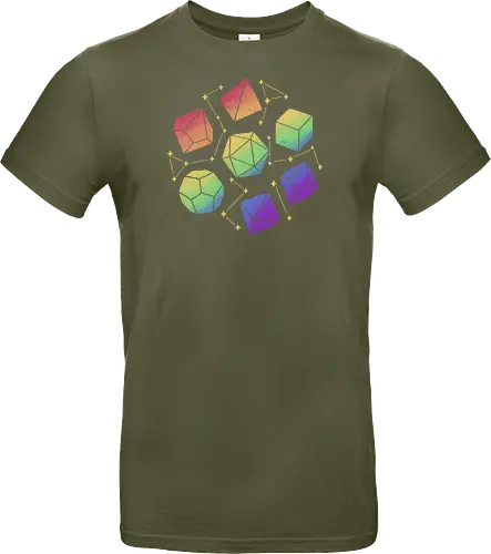 Rainbow Galaxy Pen and Paper Dice