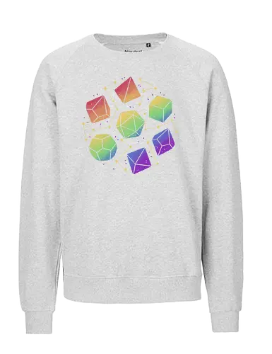 Rainbow Galaxy Pen and Paper Dice - RPG, Colorful - Fairtrade Sweatshirt
