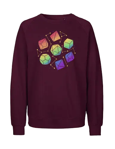 Rainbow Galaxy Pen and Paper Dice - RPG, Colorful - Fairtrade Sweatshirt