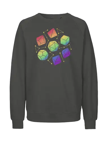 Rainbow Galaxy Pen and Paper Dice - RPG, Colorful - Fairtrade Sweatshirt