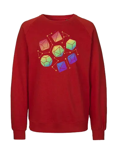 Rainbow Galaxy Pen and Paper Dice - RPG, Colorful - Fairtrade Sweatshirt