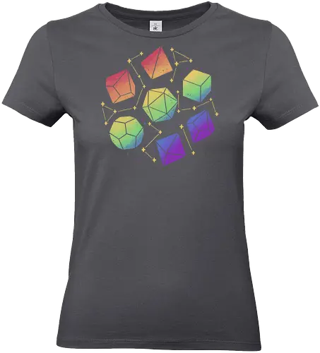 Rainbow Galaxy Pen and Paper Dice - RPG, Colorful - Standard T-Shirt (Frauen)