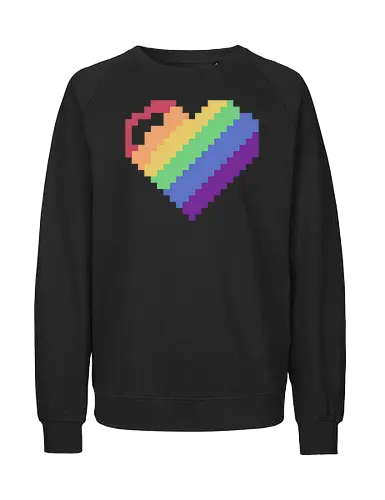 Rainbow Pixel Heart Game - Love, Colorful, Hrt - Fairtrade Sweatshirt