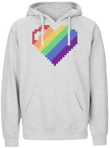 Rainbow Pixel Heart Game - Love, Colorful, Hrt - Fairtrade Hoodie