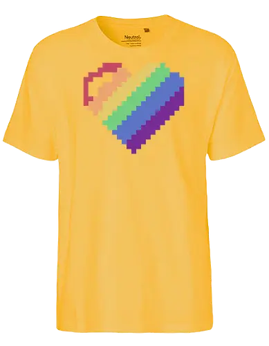 Rainbow Pixel Heart Game - Love, Colorful, Hrt - Fairtrade T-Shirt