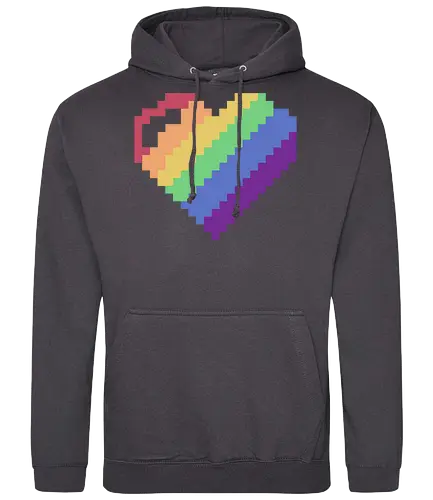 Rainbow Pixel Heart Game - Love, Colorful, Hrt - Standard Hoodie