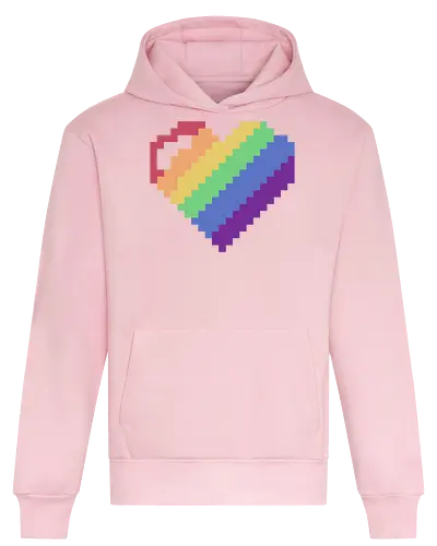 Rainbow Pixel Heart Game - Love, Colorful, Hrt - Heavyweight Hoodie