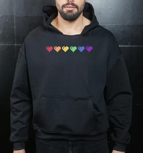 Rainbow Pixel Hearts