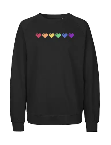 Rainbow Pixel Hearts - Love, Pride - Fairtrade Sweatshirt