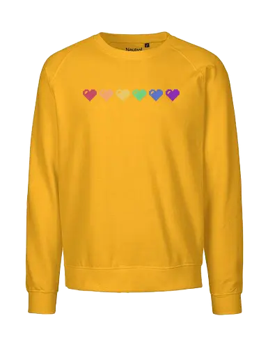Rainbow Pixel Hearts - Love, Pride - Fairtrade Sweatshirt