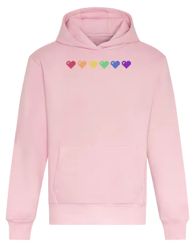 Rainbow Pixel Hearts - Love, Pride - Heavyweight Hoodie