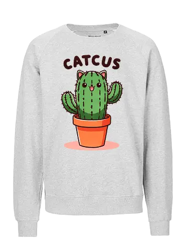 Catcus - cat, cactus, kaktus, plant, pflanze, katze - Fairtrade Sweatshirt