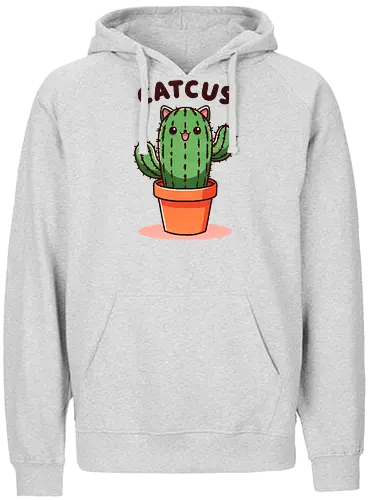 Catcus - cat, cactus, kaktus, plant, pflanze, katze - Fairtrade Hoodie