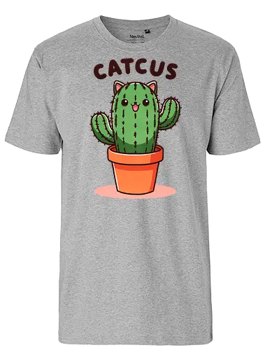 Catcus - cat, cactus, kaktus, plant, pflanze, katze - Fairtrade T-Shirt